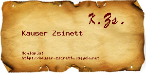 Kauser Zsinett névjegykártya